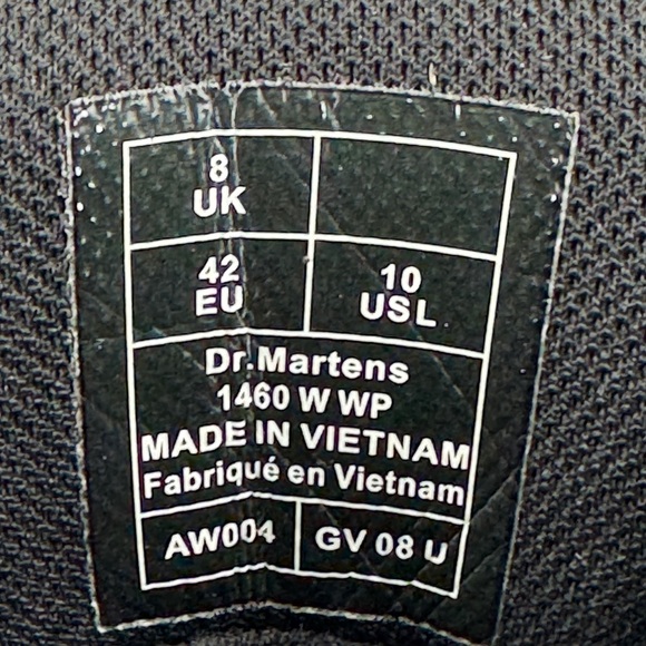 Dr. Martens 1460 Pascal Warmwair WP Leather Boots Black Women's Size 10 - Picture 8 of 8